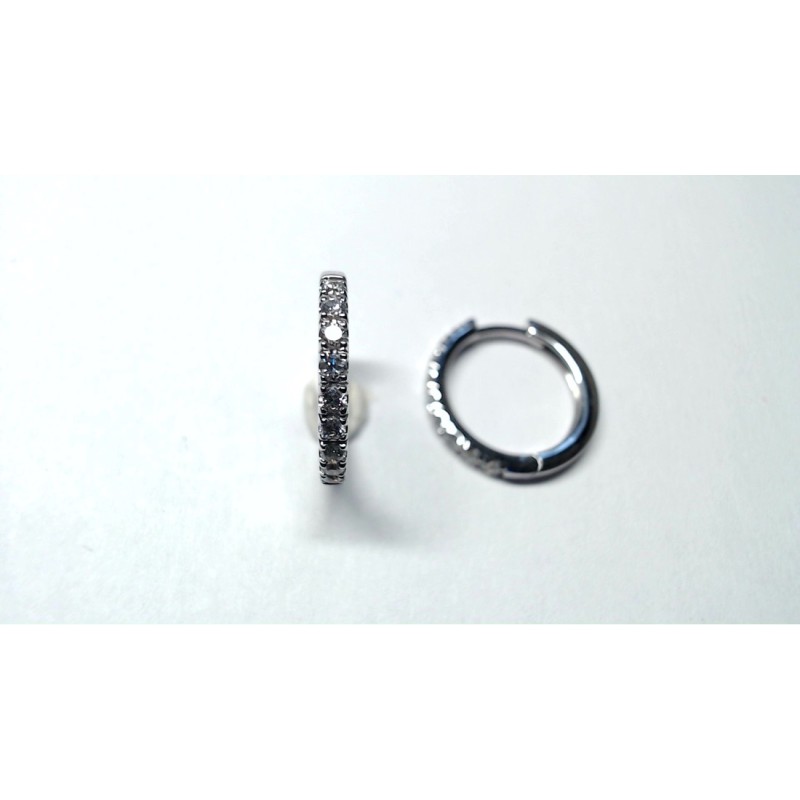 Créoles Or blanc et Diamants