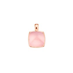 Pendentif Or et Pierres Quartz rose sur nacre - Pantelleria