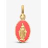Médaille or Vierge Miraculeuse 10 mm laque rose pétunia