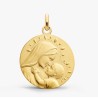 Médaille or Vierge à l'enfant perlée 18MM