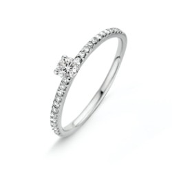 Bague Or et Diamant central de 0,12 ct  - SALINA