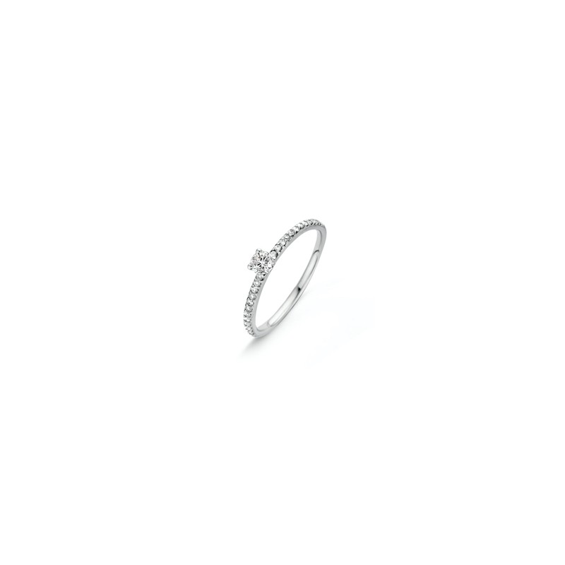 Bague Or et Diamant central de 0,12 ct  - SALINA