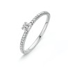 Bague Or et Diamant central de 0,12 ct  - SALINA