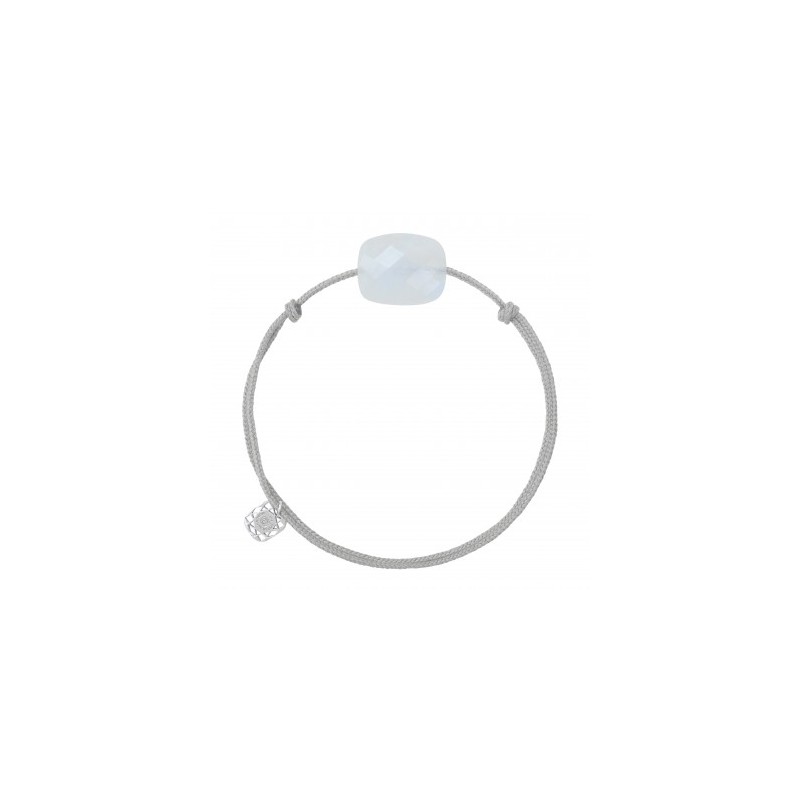 Bracelet Argent Pierre de lune arc-en-ciel coussin