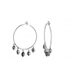 Boucles argent & Perles de culture 10 Keshis Tahiti