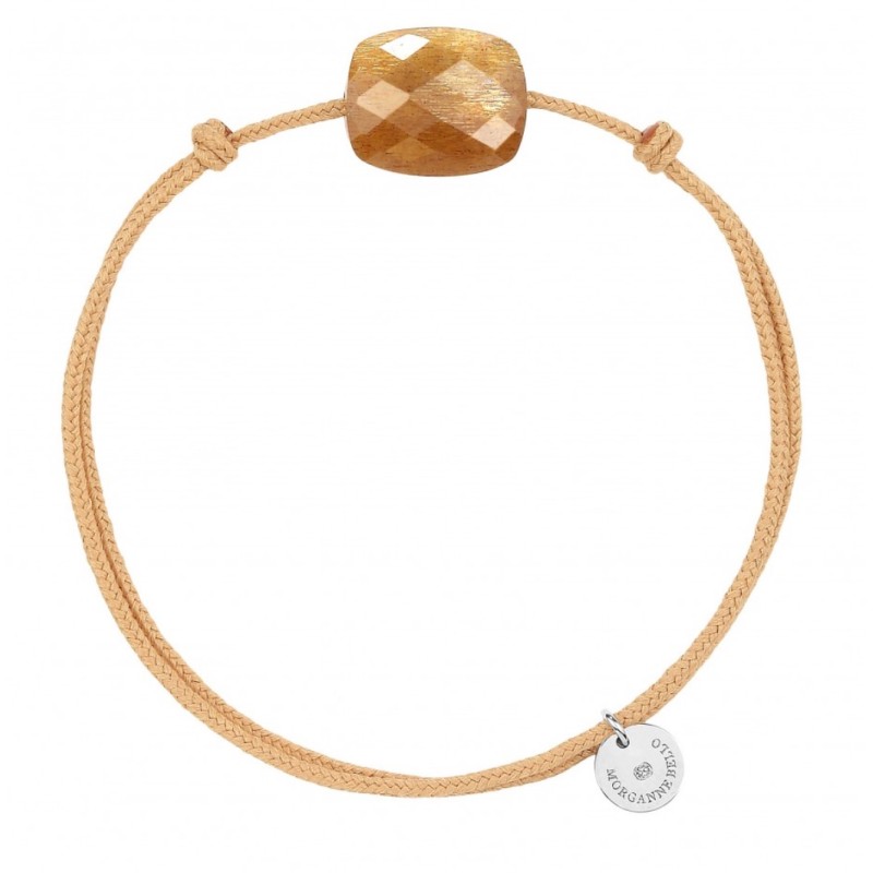 Bracelet Argent Pierre de Soleil coussin