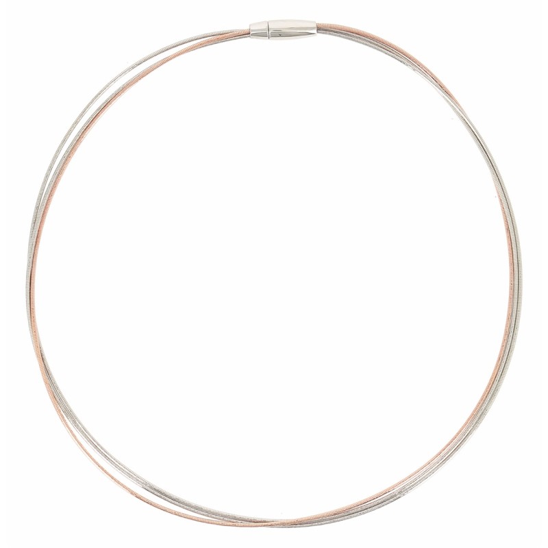 Collier Argent & argent plaqué rose