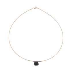 Collier Plaqué Or sur argent polvere noir