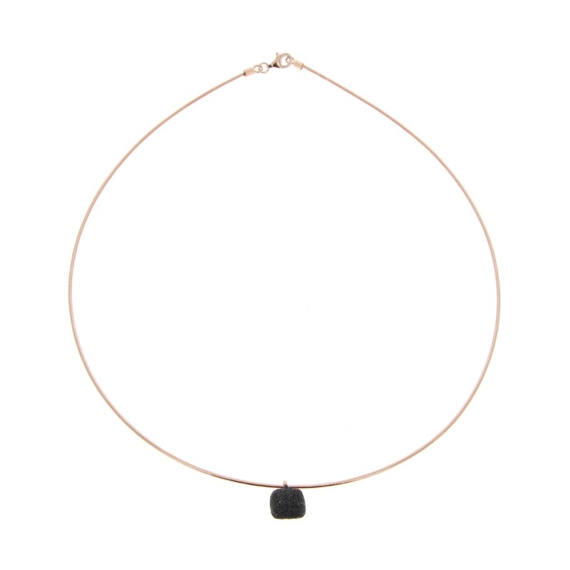 Collier Plaqué Or sur argent polvere noir