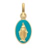 Médaille or Vierge Miraculeuse laque aqua 10 mm laque Aqua