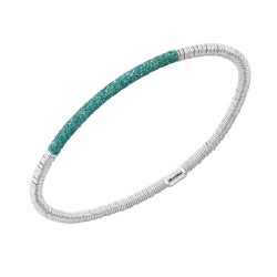 Bracelet Argent polvere vert Amazone