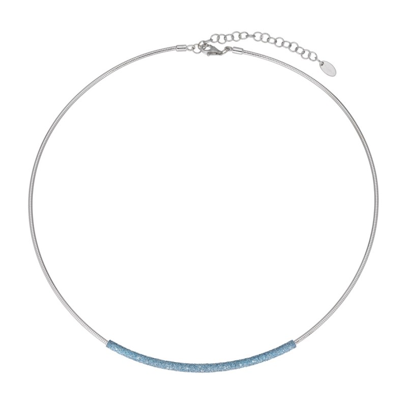 Collier Argent polvere bleu Caraïbe