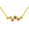 Collier Or et Pierres Saphirs multicolors