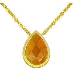 Collier Or et Pierres Citrine Madère