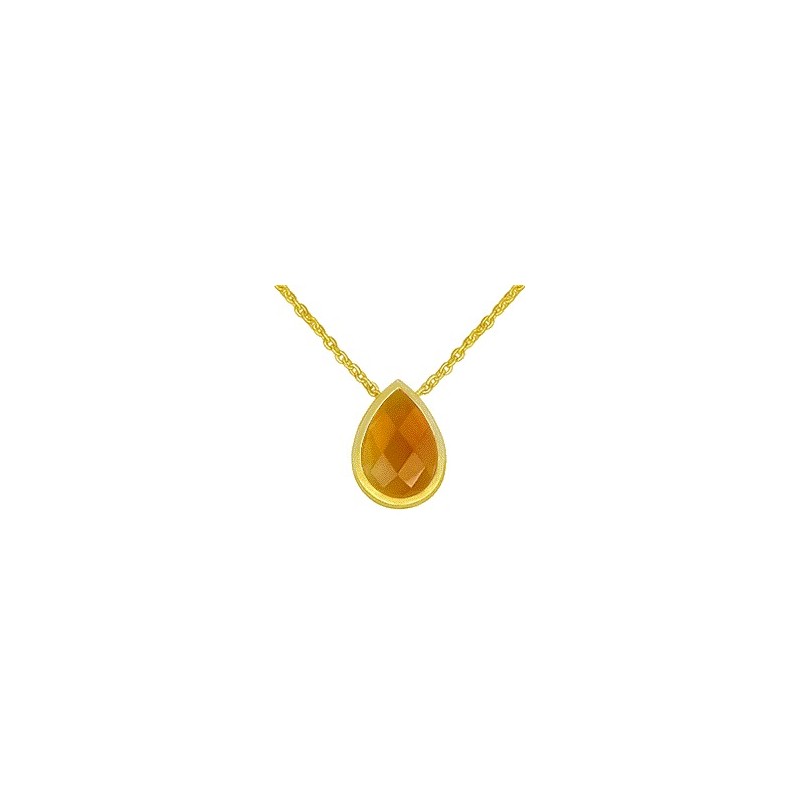 Collier Or et Pierres Citrine Madère