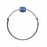 Bracelet Argent Labradorite noire coussin