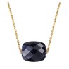 Collier Or et Pierres Pietersite bleue coussin