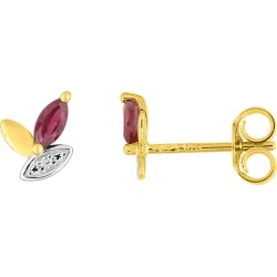 Boucles Or et Pierres Rubis et Oxyde