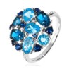Bague Or et Pierres Fines Topazes Bleues + Blue London + Saphirs + Diamants