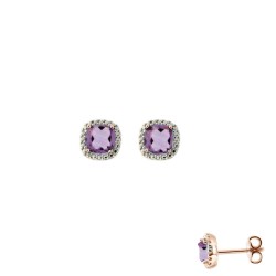 Boucles Or et Pierres Améthyste