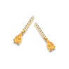 Boucles Or Pendantes et Pierres Diamants et Saphir jaune