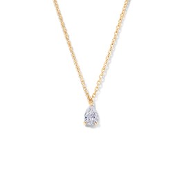 Collier Or et Pierres Diamant taille poire