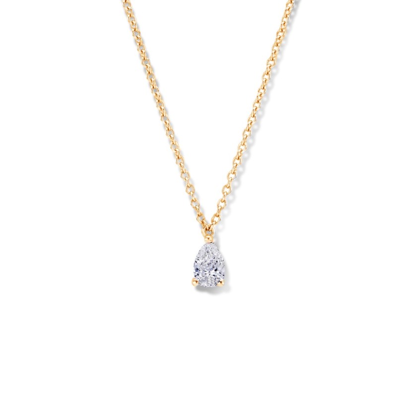 Collier Or et Pierres Diamant taille poire