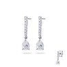 Boucles Or Pendantes et Pierres Diamants Brillant et taille poire de 0,15 ct
