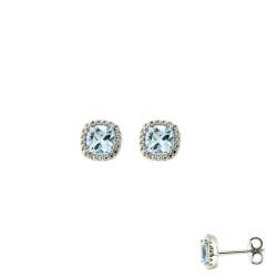 Boucles Or et Pierres Topaze Sky Blue
