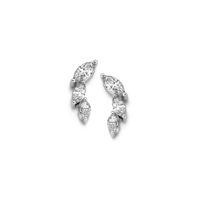 Boucles Or et Pierres Diamants taille Marquise