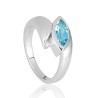 Bague Argent Topaze bleue traitée