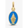 Médaille or Vierge Miraculeuse 10 mm laque bleu roi