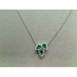 Collier Or et Pierres Emeraudes et Diamants