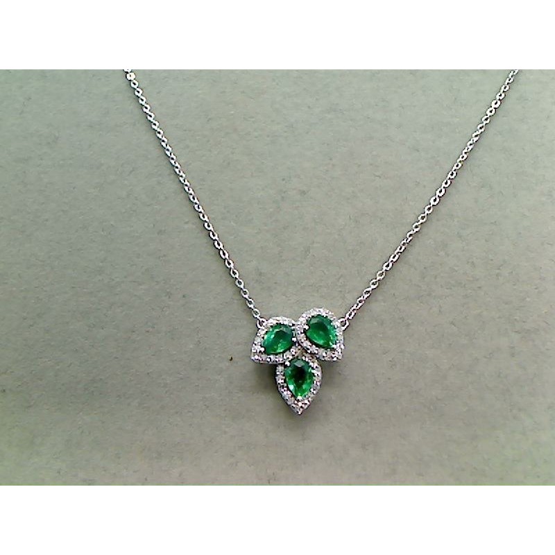 Collier Or et Pierres Emeraudes et Diamants