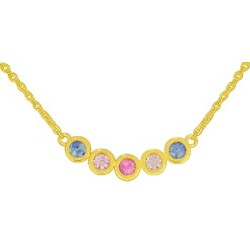 Collier Or et Pierres Saphirs de couleur