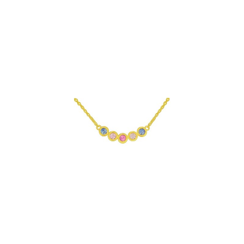 Collier Or et Pierres Saphirs de couleur