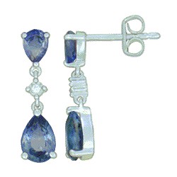 Boucles Or Pendantes et Pierres Saphirs & diamants