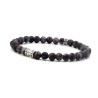 Bracelet Argent Labradorite Noire Mat 6 mm