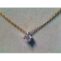 Collier Or et Pierres Diamant serti 4 griffes sur or blanc