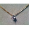 Collier Or et Pierres Diamant serti 4 griffes sur or blanc