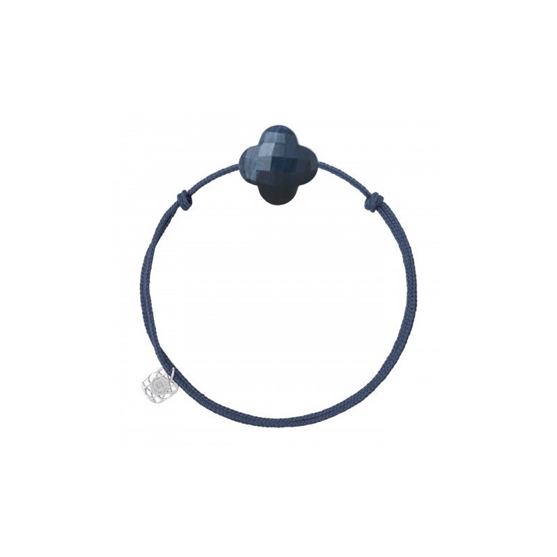 Bracelet Argent Jean Pietersite Bleue Trefle