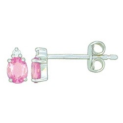 Boucles Or et Pierres Saphirs roses & Diamants