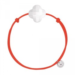 Bracelet Argent Agate Blanche Trefle