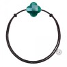Bracelet Argent Agate verte Trefle