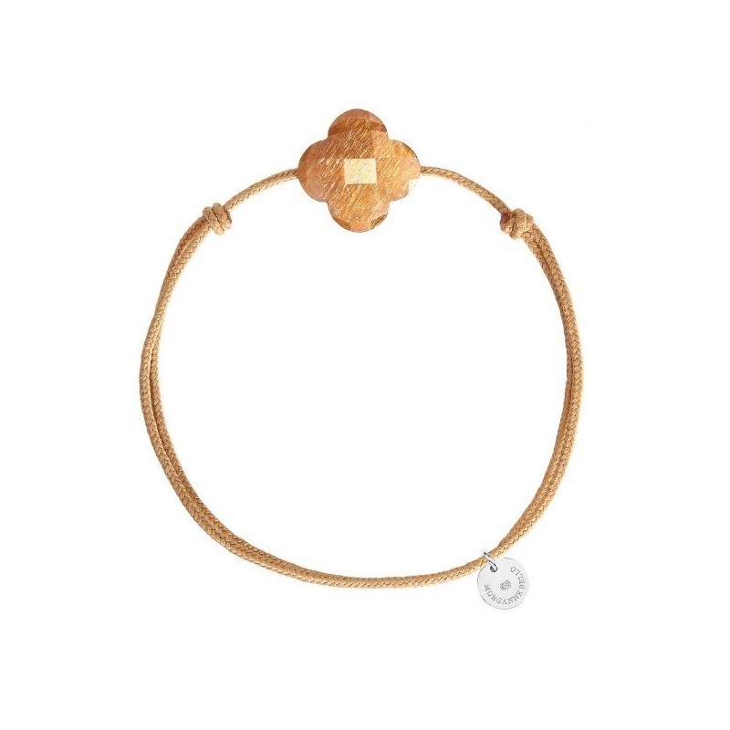 Bracelet Argent Pierre du Soleil trefle
