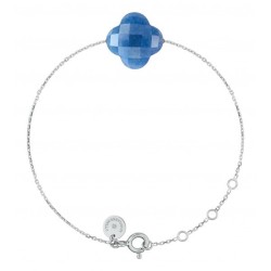 Bracelet Or et Pierres Quartz Bleu