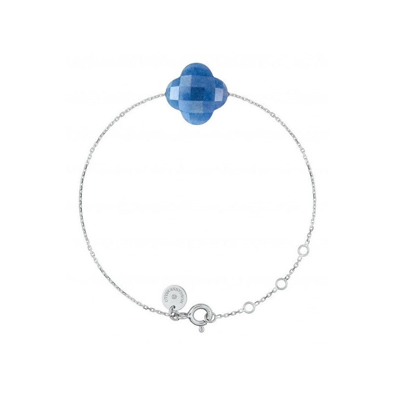 Bracelet Or et Pierres Quartz Bleu