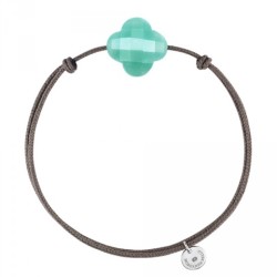 Bracelet Argent Amazonite Trefle