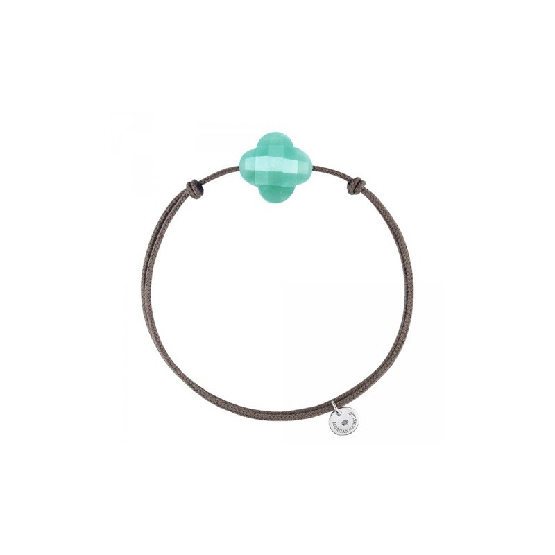 Bracelet Argent Amazonite Trefle