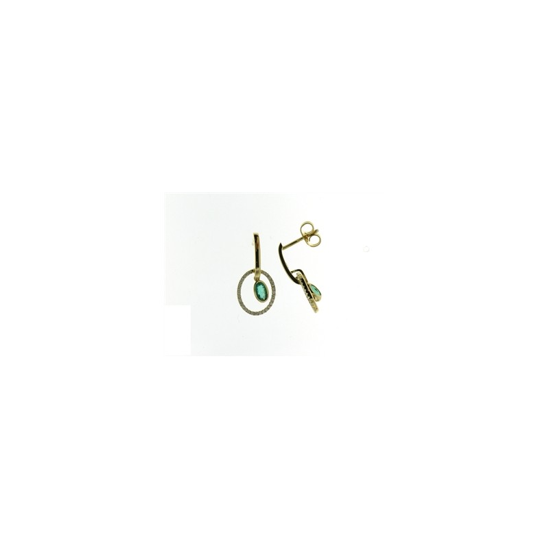 Boucles Or et Pierres Emeraudes & Diamants
